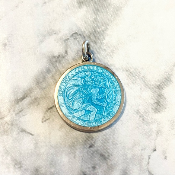 Vintage Jewelry - Vintage Sterling Silver Saint Christopher Pendant Medal Charles Thomae St.